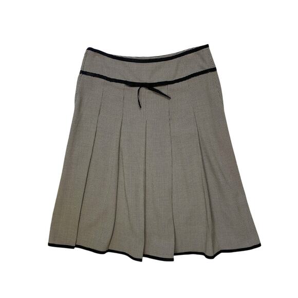 Vintage Faifame Pleated Black and White Check Midi Skirt w Bow Detail - Picture 1 of 5